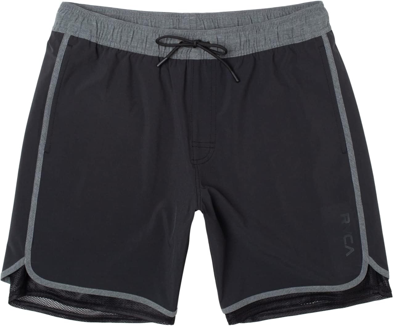 RVCA Mens Standard 4-Way Stretch Elastic Waist 17 Inch Boardshort - Eastern Plus (Black, Medium)