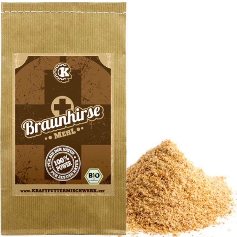 Bio Braunhirse Pulver/Mehl 1 kg fein gemahlen Vollkorn Braunhirse glutenfrei DE-ÖKO-007