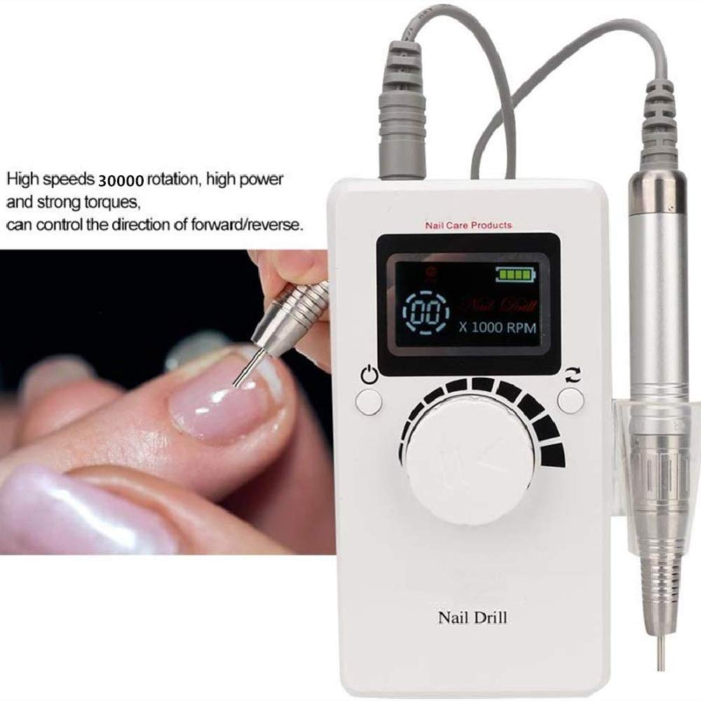 Kit per manicure elettrico Gel Acrilico Trapano per lime per unghie Macchina Pro Cordless Motore brushless Pedicure Attrezzatura Nail Art Strumenti di lucidatura per uso personale, 80 W 40000 Rpm