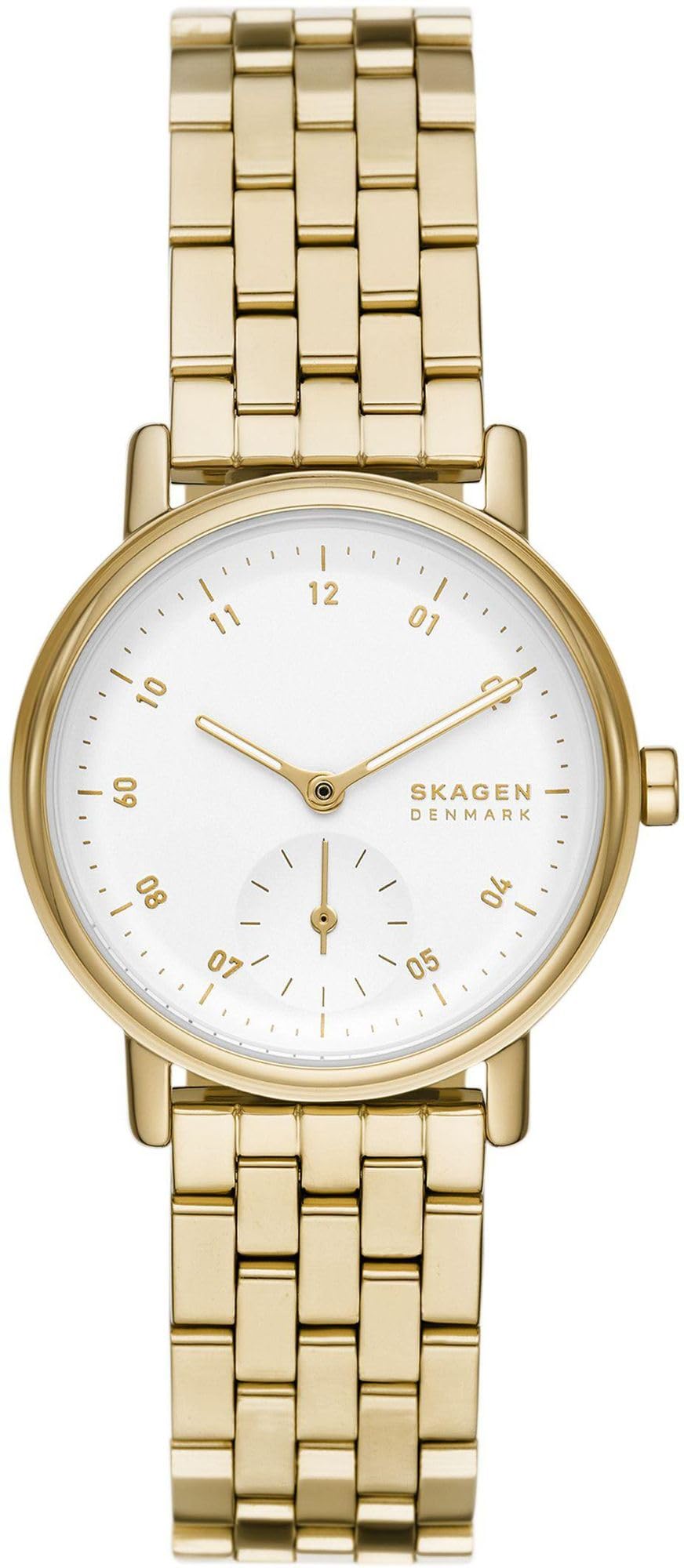 Skagen Kuppel Damenuhr, Quarz-Dreizeiger-Uhrwerk mit Edelstahl-, Stoff- oder Lederarmband