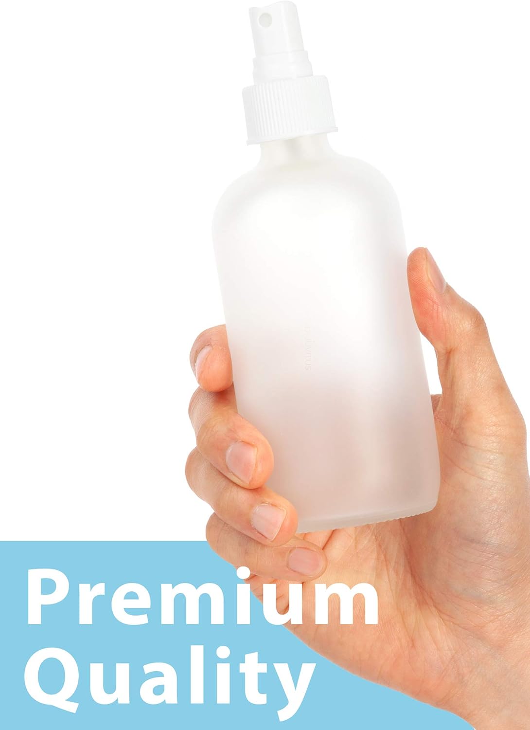 JUVITUS 8 oz / 240 ml Frosted Clear Glass Boston Round Bottle with White Fine Mist Spray (6 Pack)