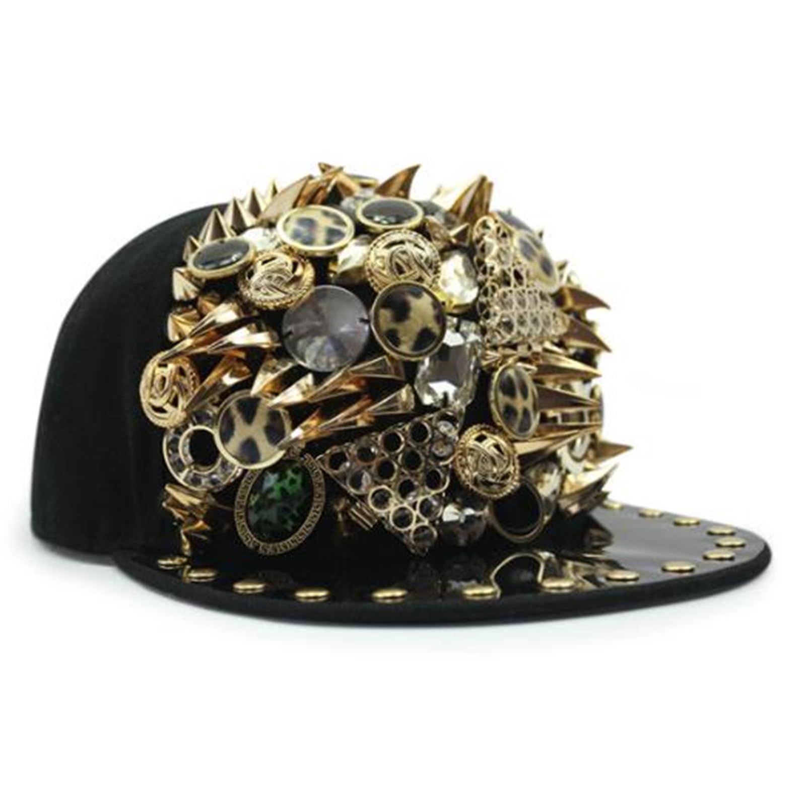 Gorra de Béisbol Gorra de Visera Plana Punk Hip-Hop béisbol lengüeta Informal para Deportes de Golf