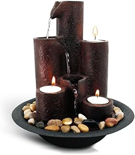 Настольный фонтан-водопад SereneLife (3 уровня) | Каскадное настольное водное украшение | Крытый, открытый, внутренний дворик или сад.