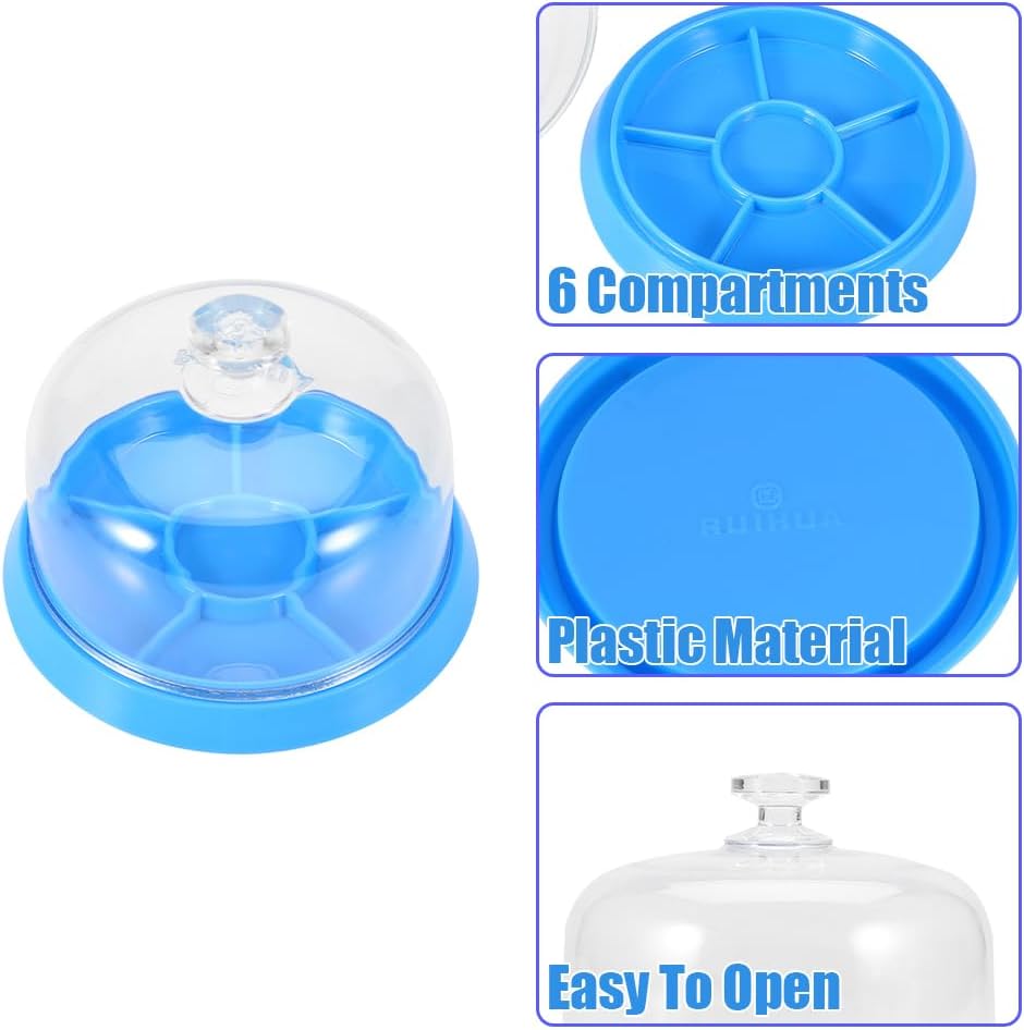 Joyzan Watch Movement Dust Cover, Plastic Watches Sheet Cover Moistureproof 6 Slots Anti Dust Tray Storage Box Holder Tray Hardware Part Container Component Watchmakers Repair Spare Kit Accessory