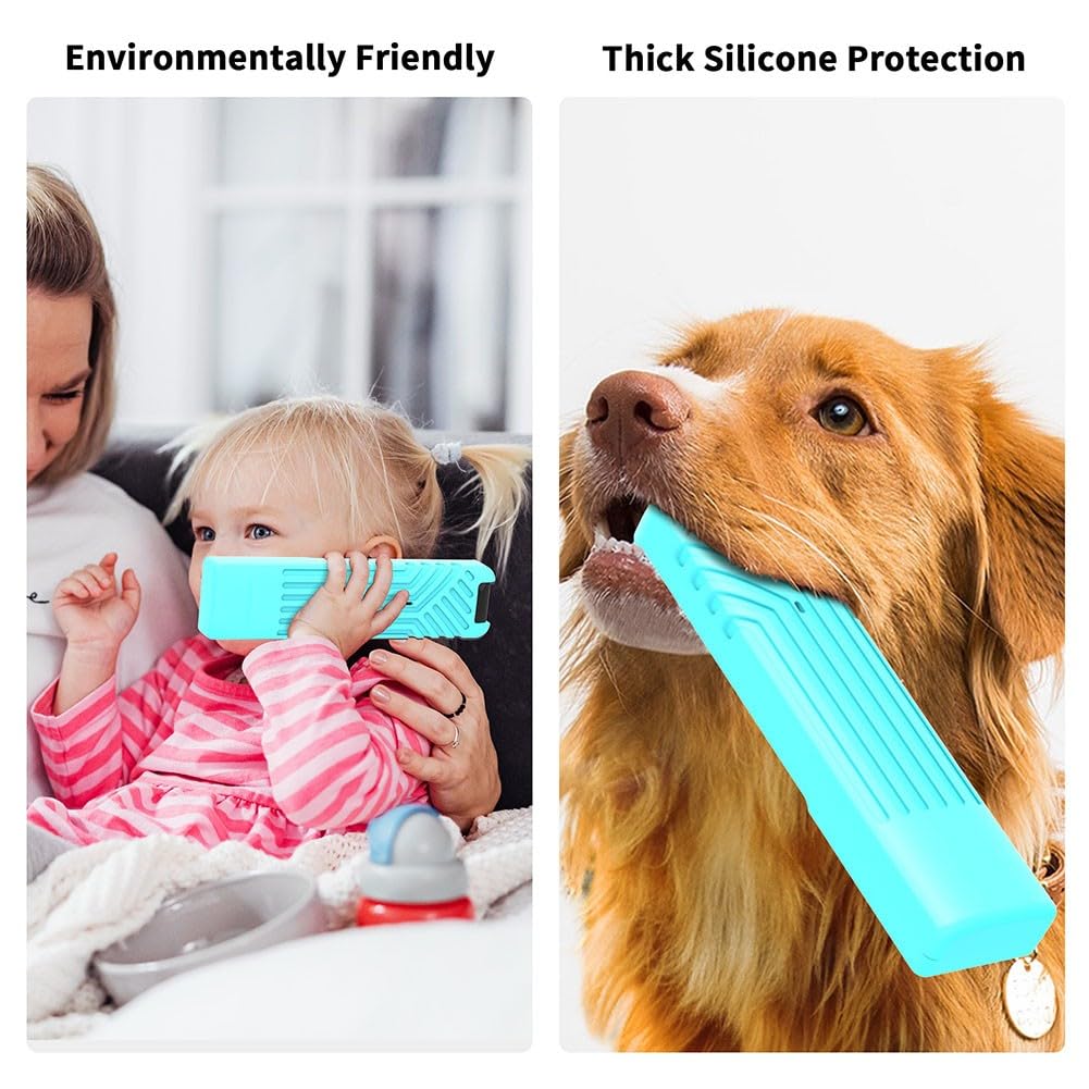 Funda de silicona para mando a distancia MR25GA con función que brilla en la oscuridad y cordón, negro/azul luminoso/verde