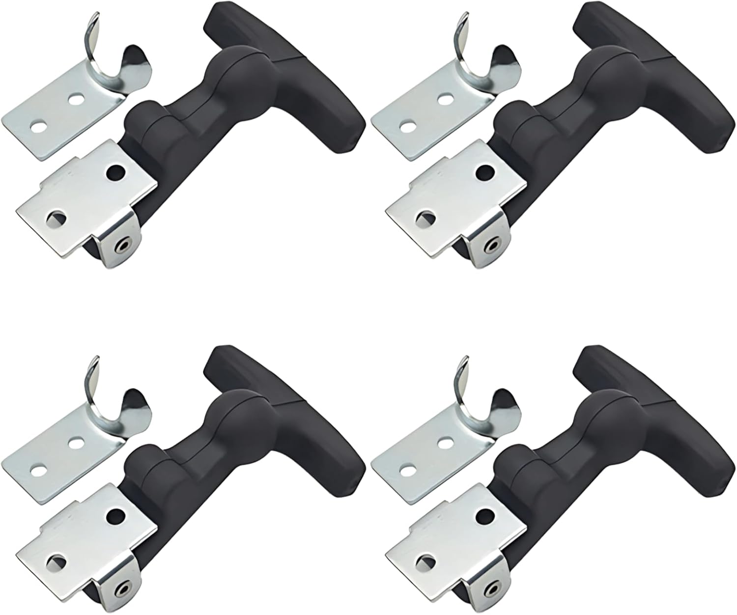 4 Pcs 2.3 X 1.4 In Rubber Flexible Hasp T-Handle Draw Latches, Anti-Rust, Vibration Dampening, Fits Tool Box, Rv Drawer, Shed Door