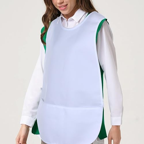 Miniatura 6 de Delantal de zapatero unisex con 2 bolsillos, delantal ajustable resistente al agua y al aceite, delantal artístico para el trabajo, la cocina y la