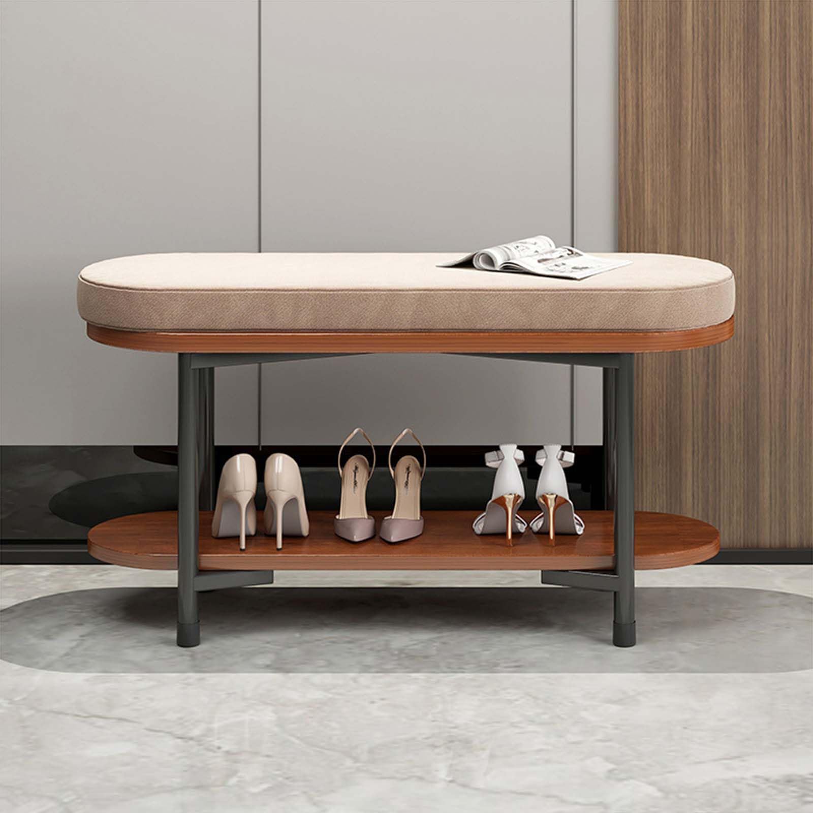 SVFOEBJM B,60 * 30 * 42cm, Shoe Bench with Cushion Storage Bench Multifunctional Shoe Rack Bench Entryway Modern Style Storage Organiser Shoe Racks for Entryway Living Room Hallway Holds