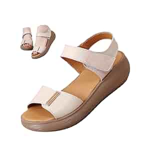 Amazon.com | AngryMonkey Women's Open Toe Platform Leather