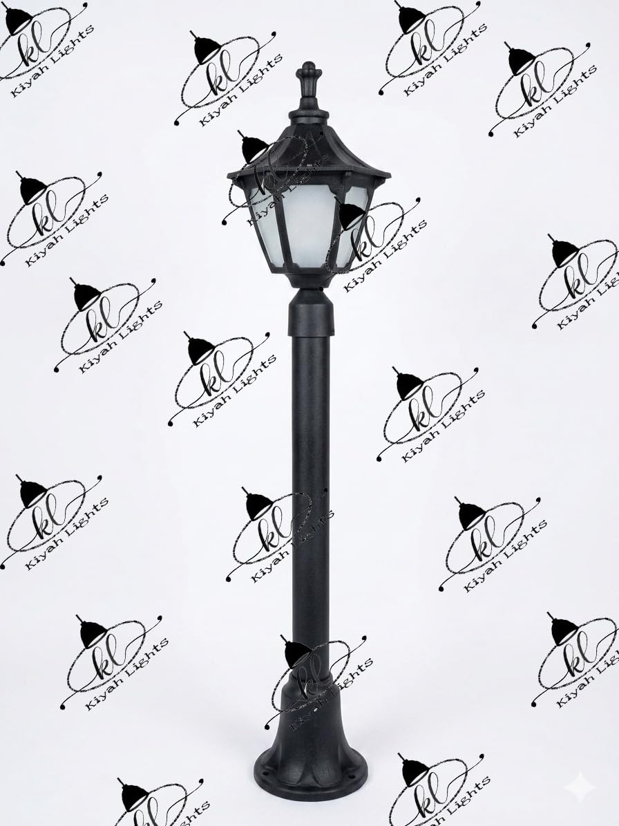 Kiyah B22 Holder Outdoor Cast Aluminium Decorative Bollard Light 41 inches Post Lamp Pathway, Ground, Lawn | Pack of 1-image-35