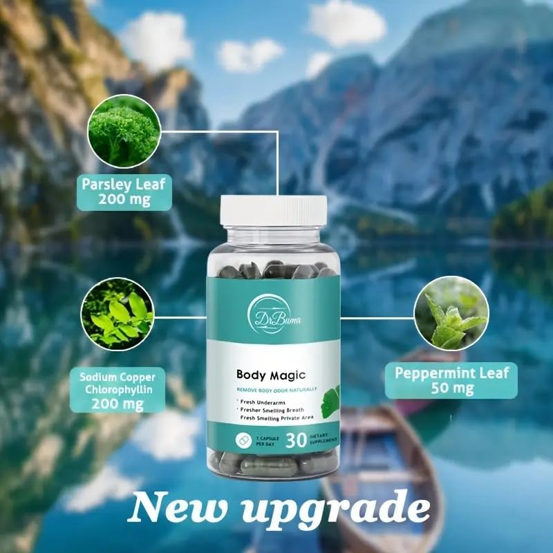 Miniatura 4 de Cápsulas diarias de clorofila natural  Elimina el olor corporal naturalmente  Axilas frescas, aliento y áreas íntimas  Limpieza diaria impulsada por