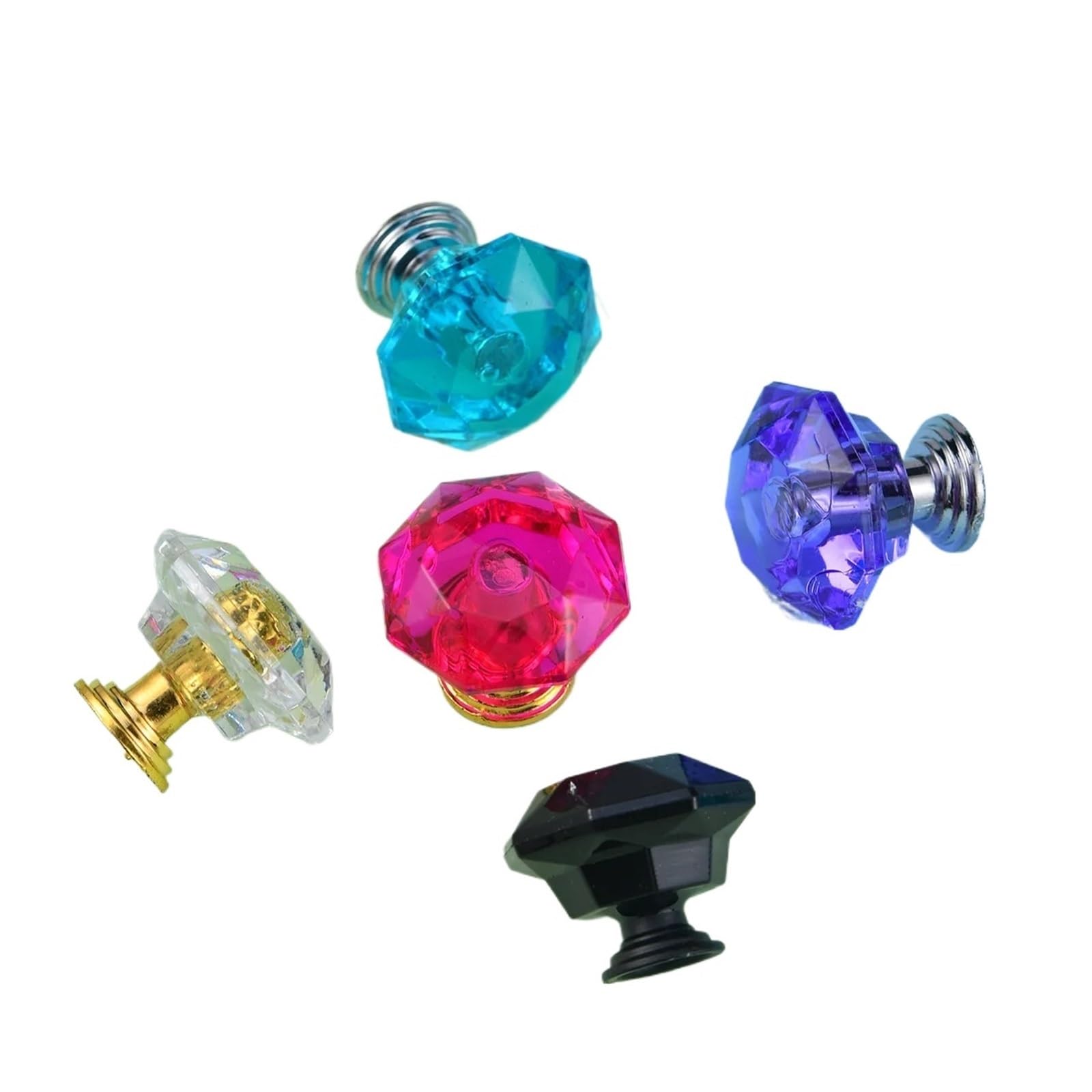 MWAHJU 6pcs Crystal Drawer Pulls for Cupboard