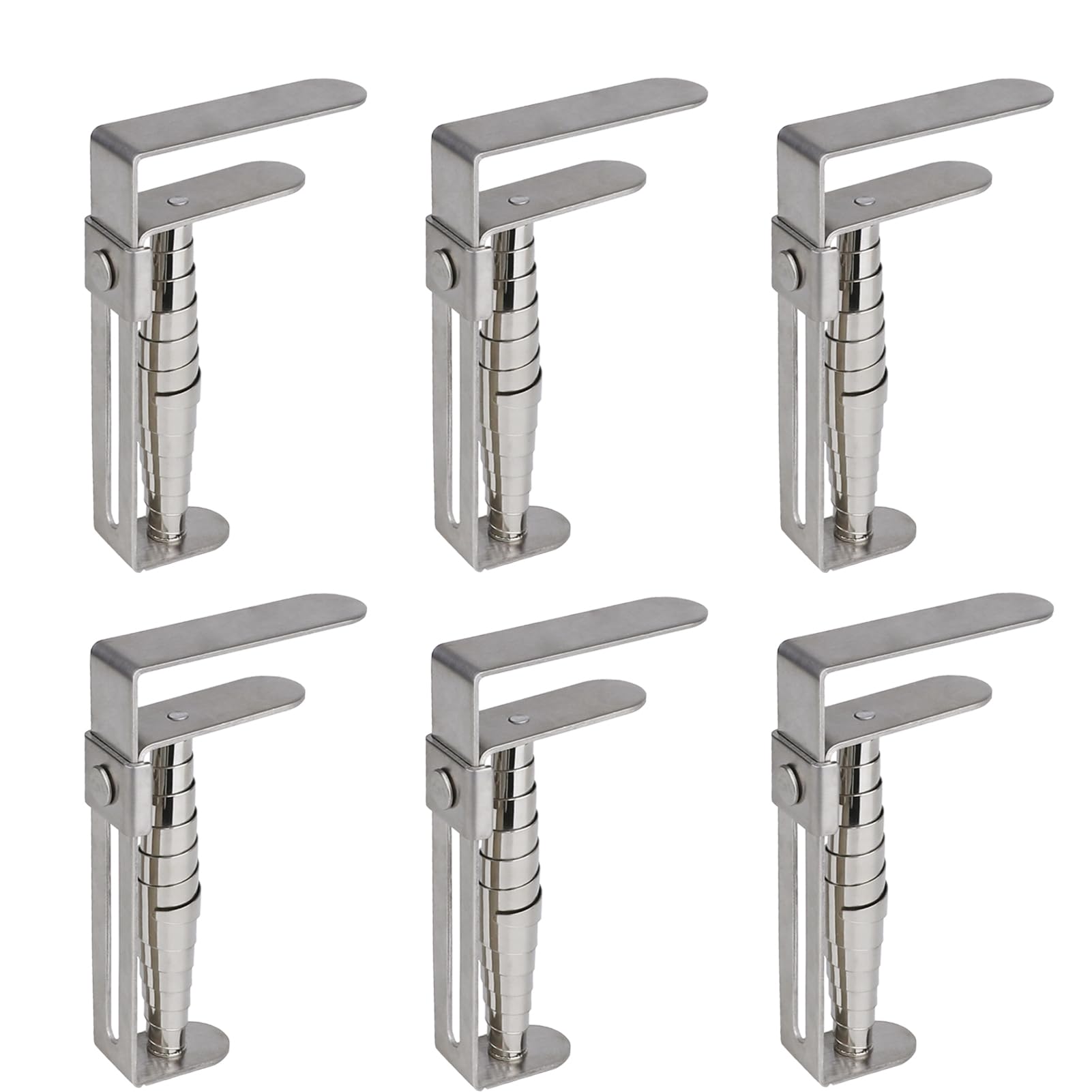 6 Pezzi tovaglie Clip in Acciaio Inox 9x5,5 cm con Molla Clip per tovaglie Regolabili, Morsetto per tovaglie Morsetto per coperture da Tavolo per Fissare la tovaglia-Argento