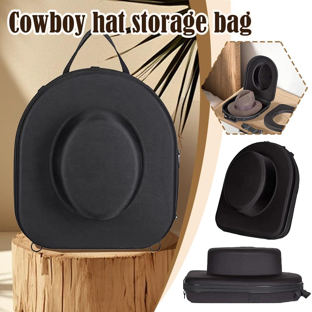 Sac De Rangement Pour Chapeau De Cowboy 38.5x32.5x15.5 Cm - Étui De Voyage EVA Portable Avec Conception Sac à Dos