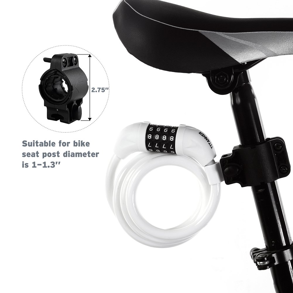 Titanker Bike Lock, Lock for Bike Locks with Combinations Resettable