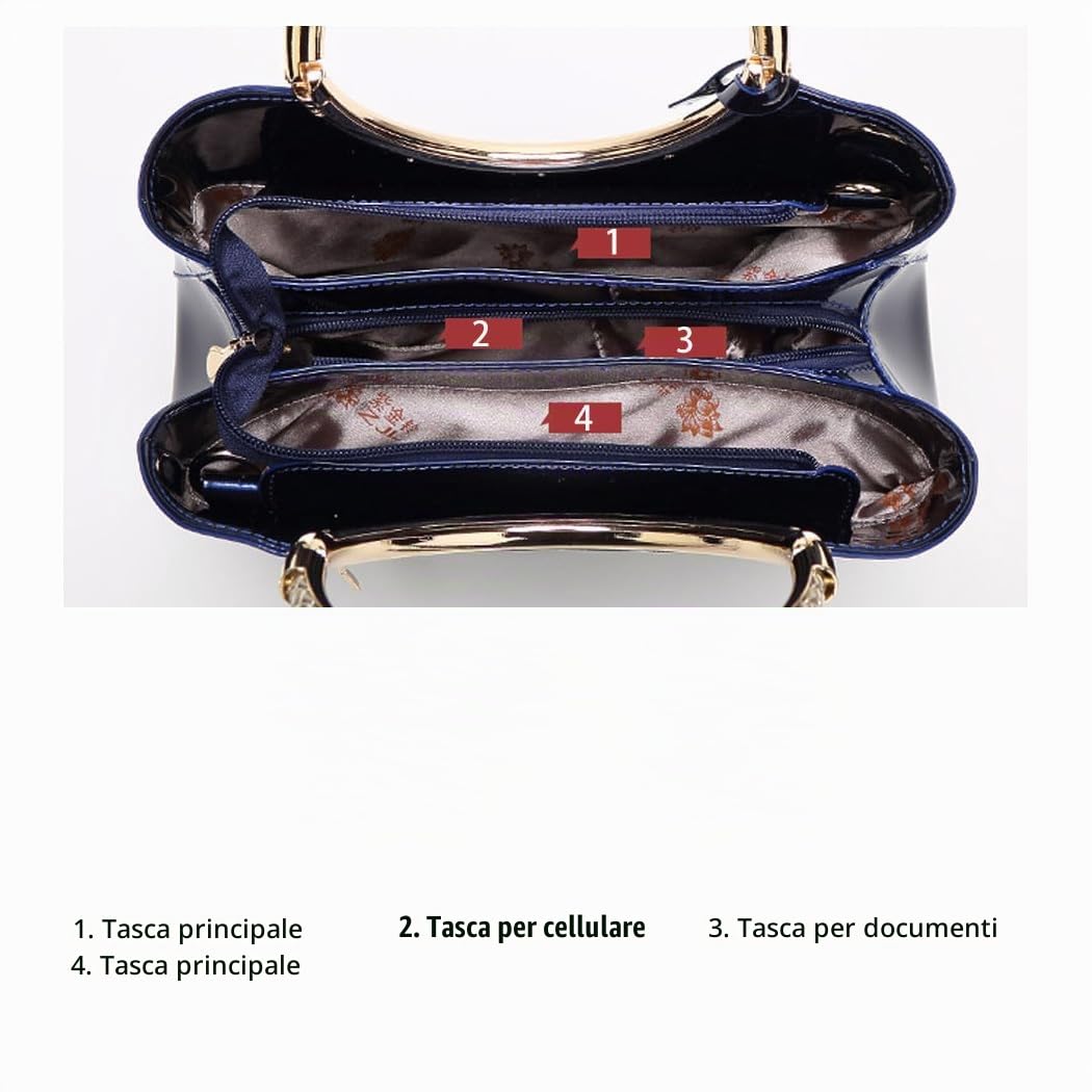 AINUOEY Donna Borse a Mano Borsa a Spalla Elegante Grandi Firmate Marca Tracolla Antifurto PU pelle 76609 1 pz Bianco