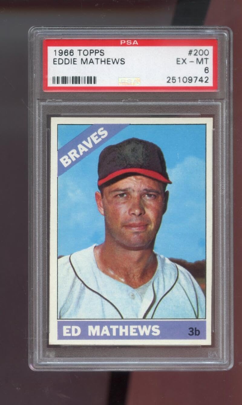 1966 Topps #200 Ed Mathews Eddie Mathews PSA 6 Graded Baseball Card MLB Milwaukee Braves