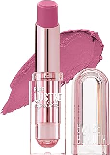 Swiss Beauty Pure Lustre Lipstick | High Shine Finish | Smooth Glide | With Olive Oil &amp; Vitamin E | Hydrating | Shade- Sal...