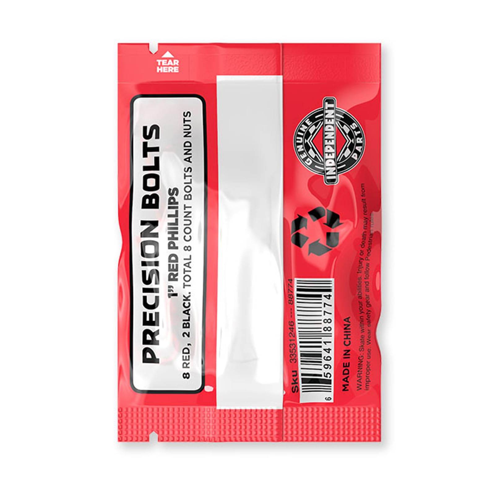 Independent Trucks CO Vis 1" Phillips Red Black
