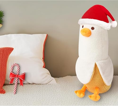 Miniatura 5 de PEACH CAT Almohada de peluche de pato de plátano, juguetes de peluche de Navidad para niñas y niños de 19.7 pulgadas