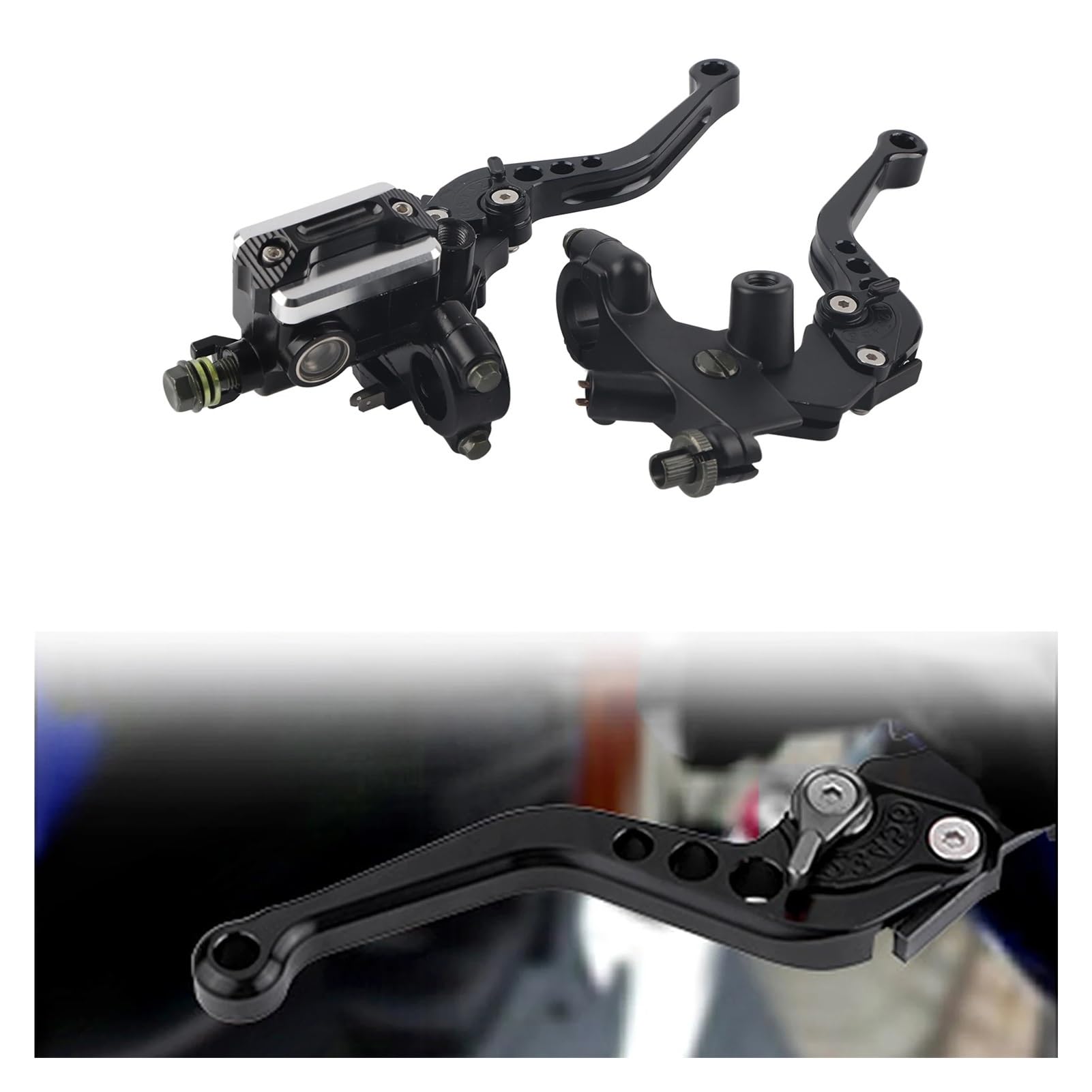 1 paire de leviers d'embrayage frein universels 7/8" (22 mm) pour réservoir maître-cylindre pour moto