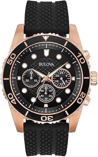 Bulova Orologio Analogico Quarzo da Uomo con Cinturino in Gomma 98A192 :  Amazon.it: Orologi