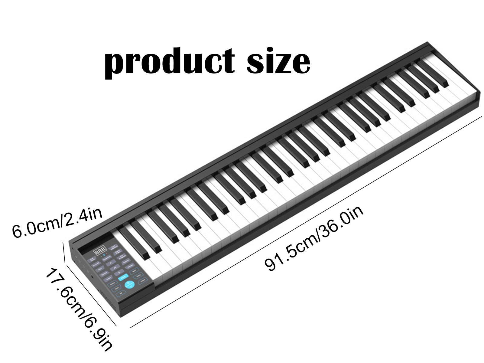 Electronic Keyboard 61-Key Digital Keyboard Full-size Weighted Keys MIDI Built In Speakers Electric Piano Digital Piano With Sustain Pedal And Power Supply Best For Adults Children And Beginners