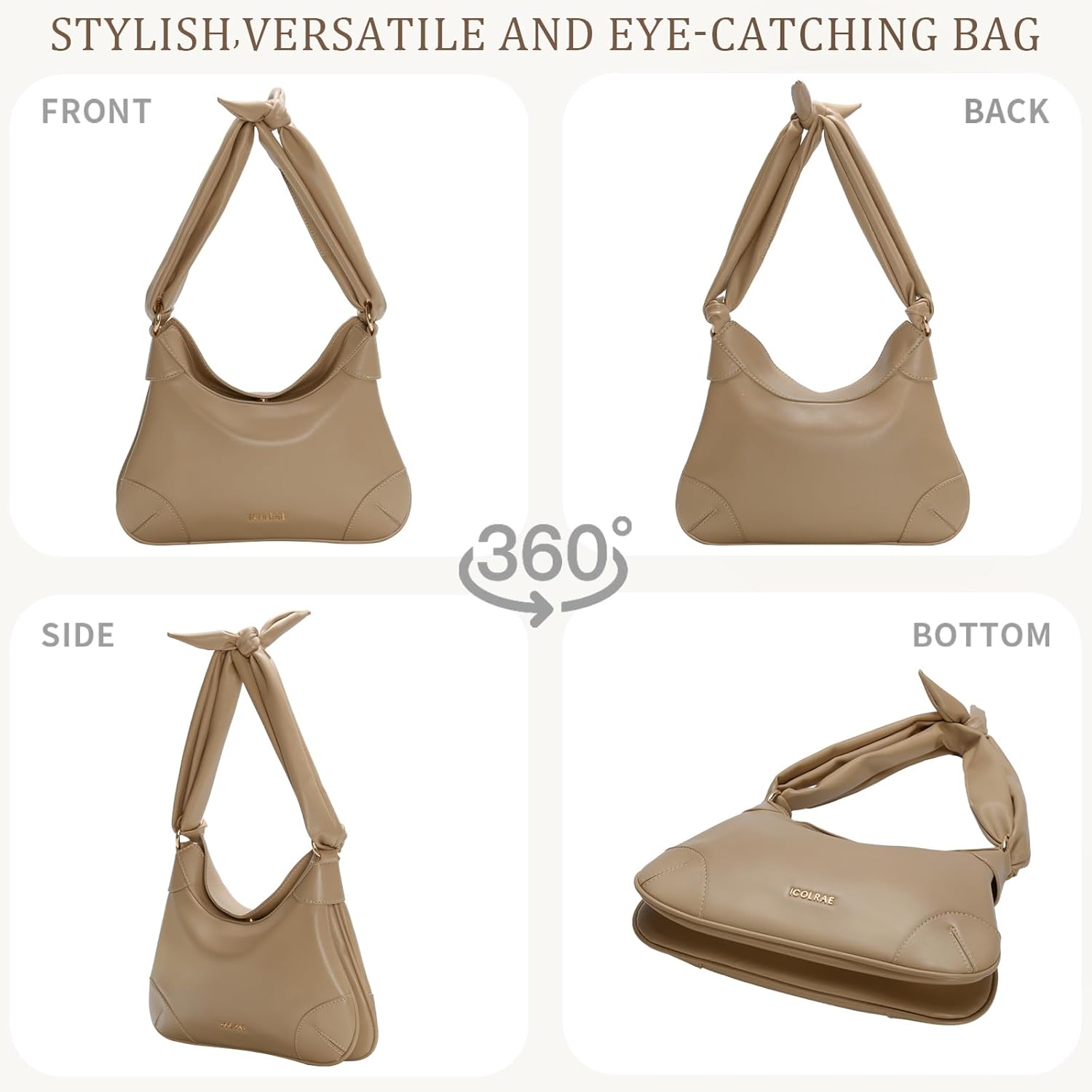 Shoulder Bag Trendy Hobo Handbag for Women, Vegan Leather Underarm Purse Tote Handbags - Image 7