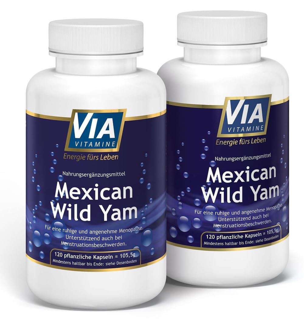 Mexican Wild Yam 2er Sparpack, 750mg/Kapsel, KEIN Extrakt, Premiumqualität aus Deutschland,240 vegane Kapseln