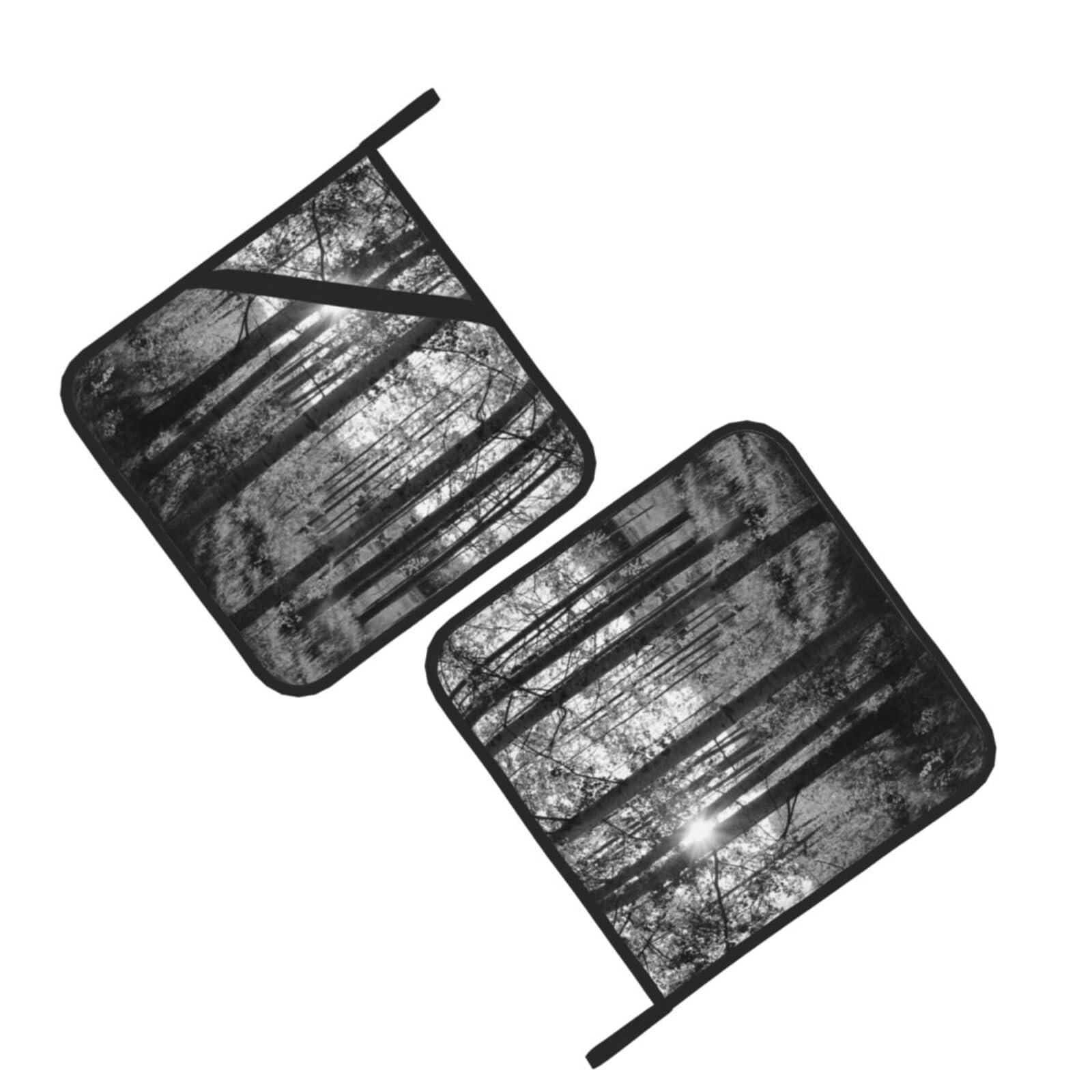 Sunlight Through Birch Trees Printed Oven Pot Holders Set of 2 Pcs Heat Resistant Kitchen Microwave Potholders for Cooking Baking Grilling