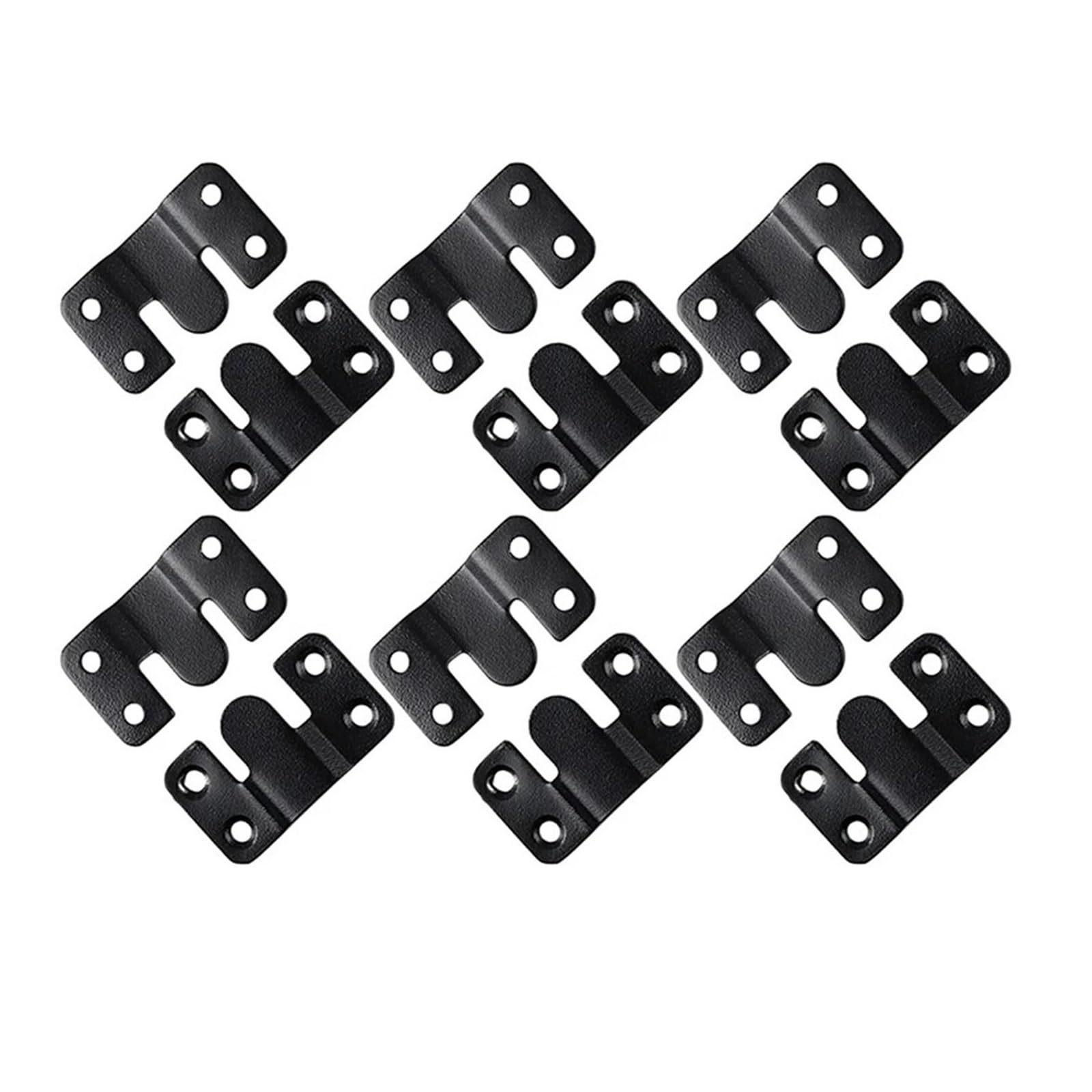 Kxaoxgrc Black L Stainless Interlocking Flush Mount Brackets, 30Pcs Flush Mount Brackets With Screws Multicolor Multiple Sizes(Black L)