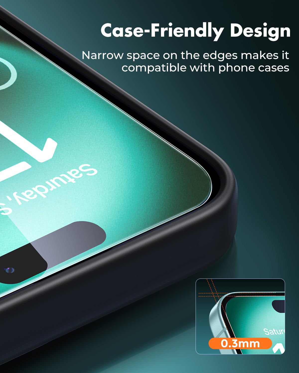 UNBREAKcable 3-pak ochraniaczy ekranu do iPhone'a 16 Plus, podwójne nietłukące się szkło hartowane [łatwa ramka montażowa] [twardość 9H] [99,99% HD Clear] [Przyjazny dla etui] dla iPhone'a 17.0 cm