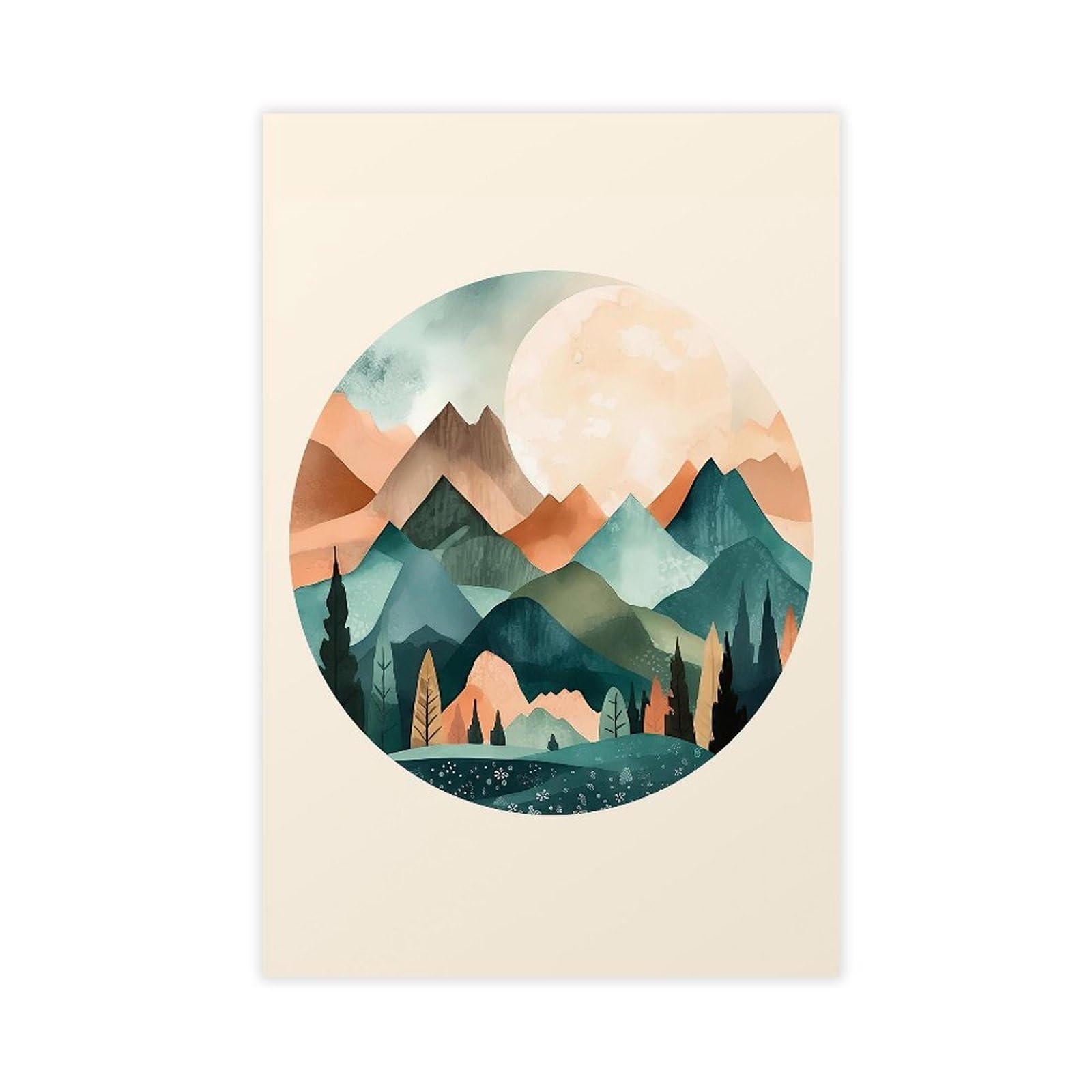 Bareronor Boho Noon Landscape Canvas Poster Bedroom Decor Landscape Office Room Decor Gift 24" L X 36" W