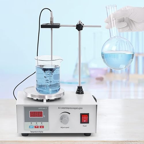 Miniatura 2 de Agitador magnético de placa caliente mezclador magnético 67.6 fl oz placa caliente de laboratorio con agitador magnético con pantalla digital de