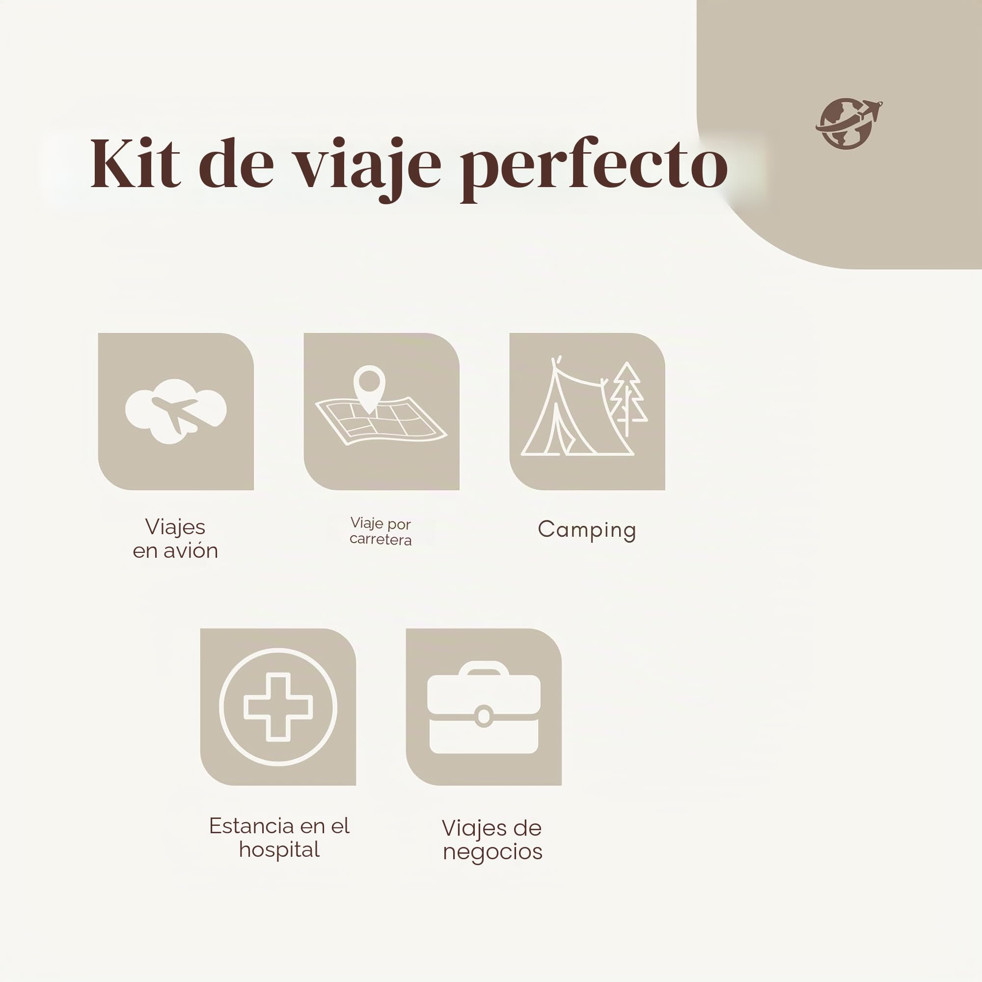 Juego de artículos de tocador de viaje para mujer, kit de aseo esencial de tamaño de viaje para viajes, hospitales, estancias nocturnas, Clear, Bolsa de aseo de viaje