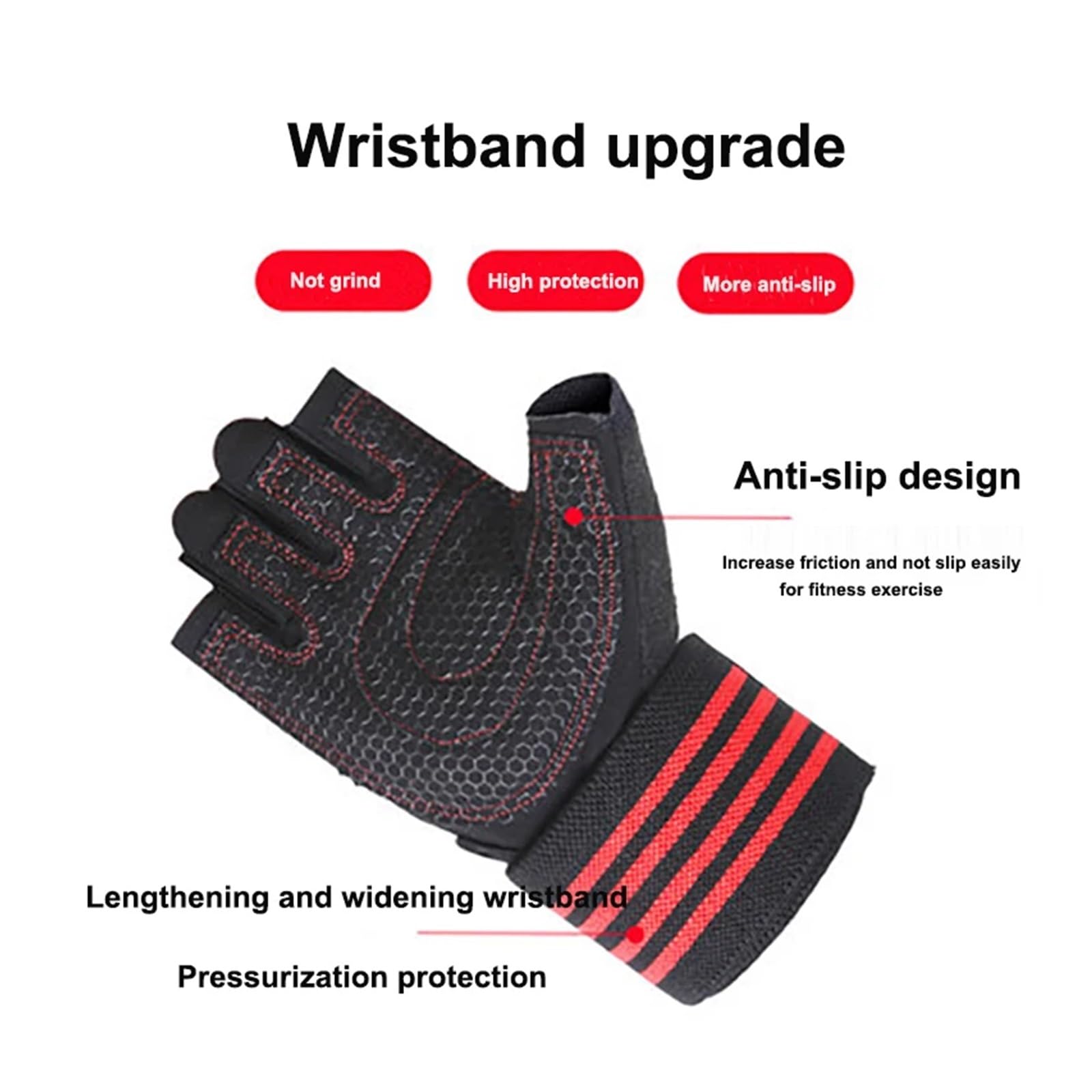 Guantes de entrenamiento de gimnasio para levantamiento de pesas con soporte par, transpirables y antideslizantes, protección completa de la palma para hombres y mujeres, guantes de gimnasio