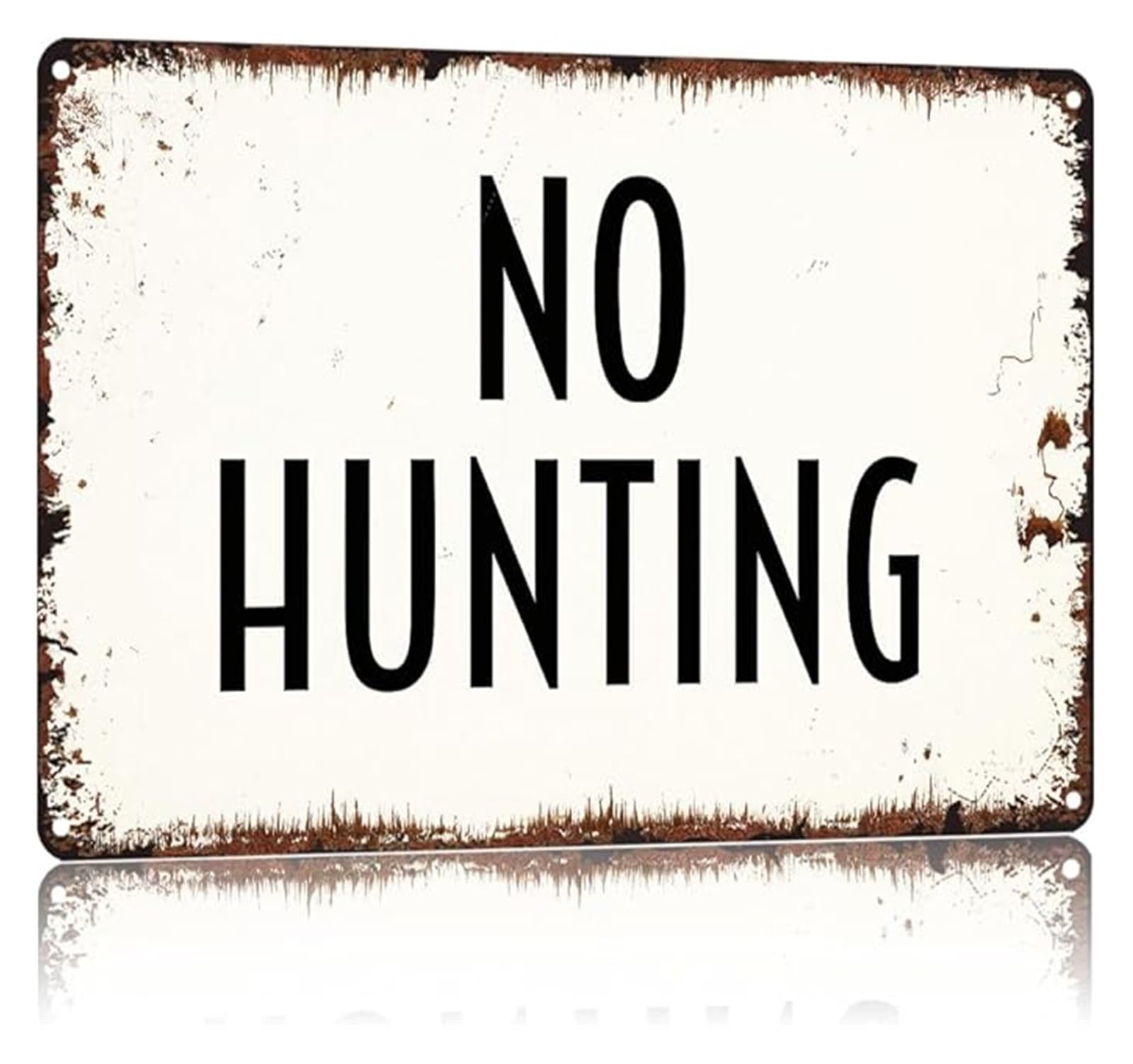PKNVKZIDK Humorous Man Cave Sign No Hunting Allowed Quote Vintage Tin Sign Metal Wall-Art for Garage Workshop Bar Decor 8 X 12 in
