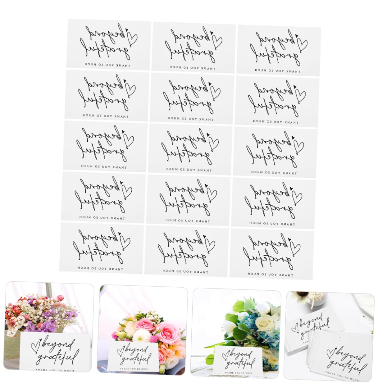 OSALADI 4 Sätze Danke Dir Karte Elegant Grußkarten Papa Pop Lustig Alle Retro -wertschätzungskarten Danke Du Blumen- Isst Begrüßen Dankeschön-karten- Papier 150 Stück * 4