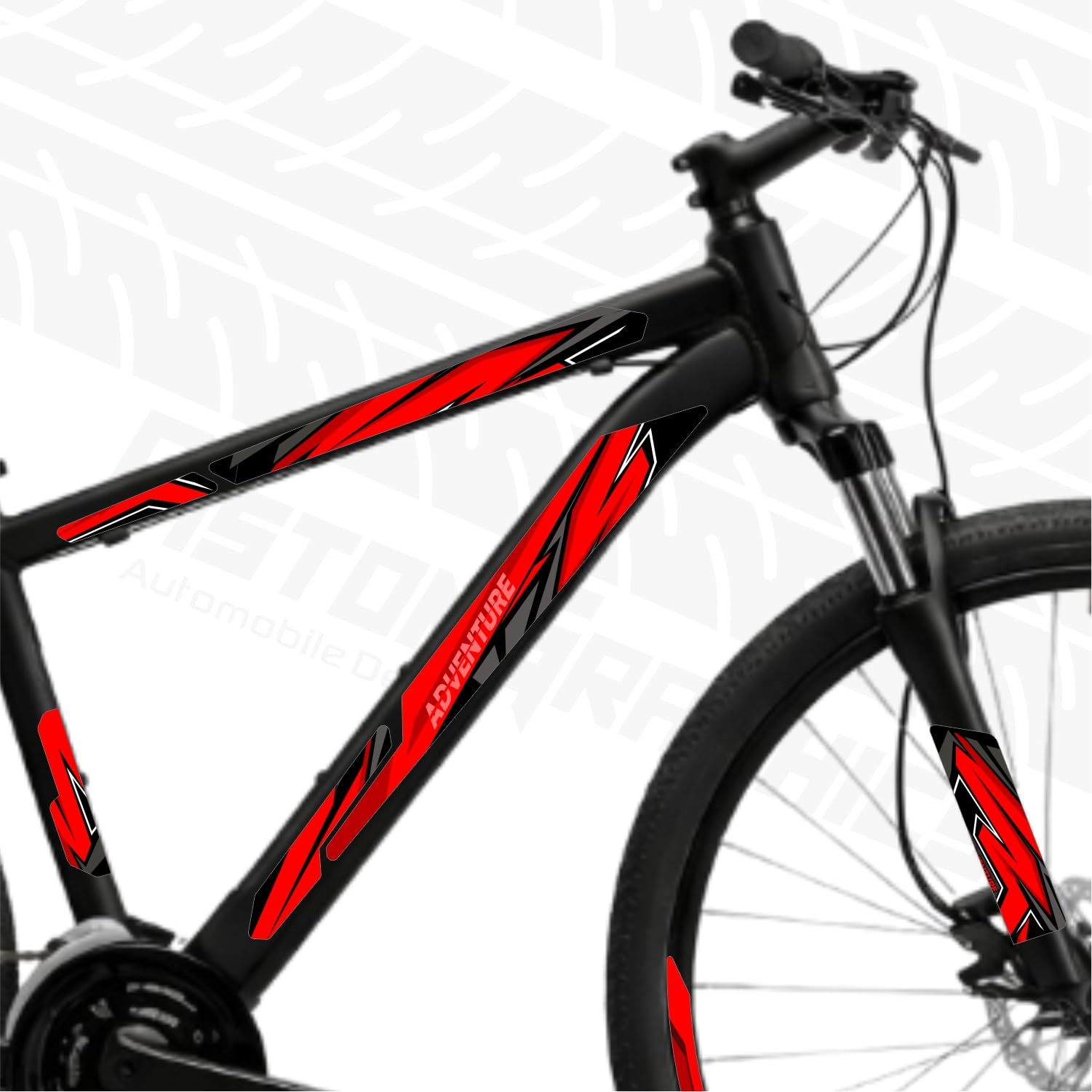 Piston Graphics Bicycle Stickers, Red, Universal Size - Image 1
