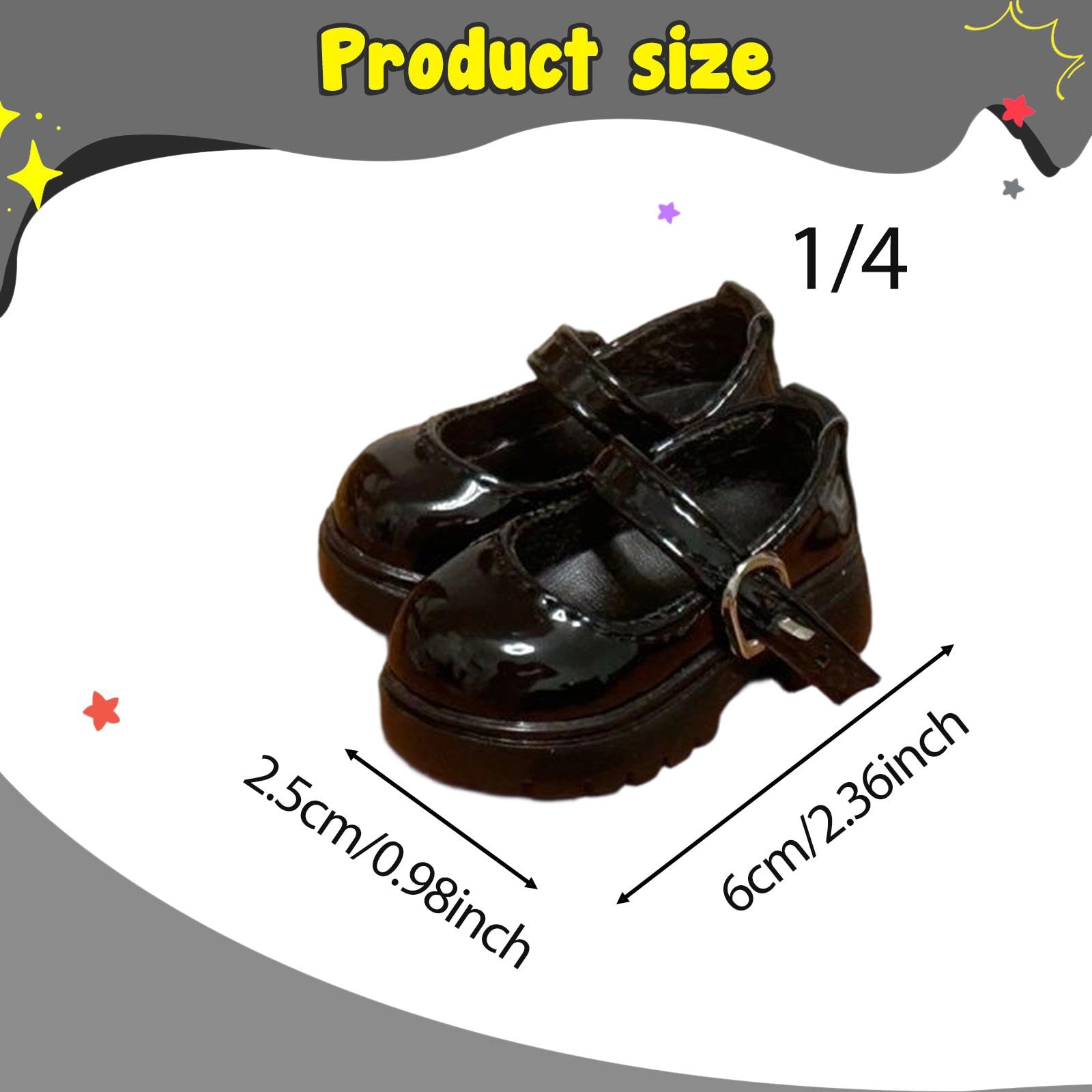 Puppenschuhe Im Maßstab 1:4, Mini Plateauschuhe, Puppenkostüm Accessoires, Foto Requisiten, Schwarz