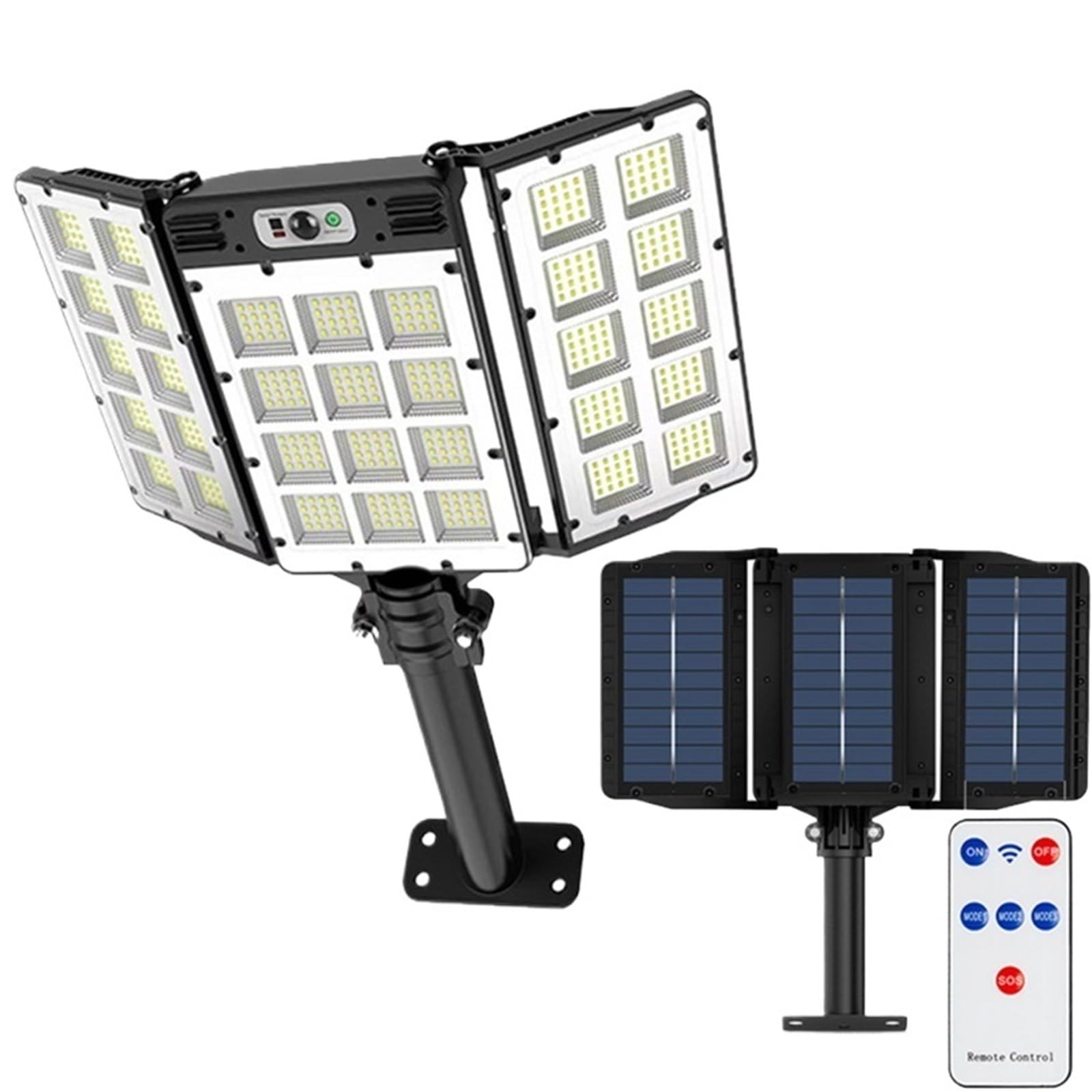 Lampy solarne do użytku na zewnątrz, wodoodporne, z czujnikiem ruchu, z aluminium, lampa ścienna LED do ogrodu, na światło słoneczne, budowlane (W7101B-8)