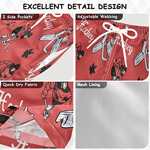 Canadian Hockey Players Boys Swim Trunks Maple Leaves Graphics Summer Toddler Beach Board Shorts Kids Swimsuit S3