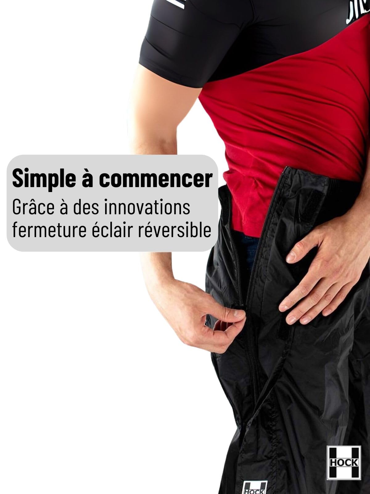 HOCK Pantalon de Pluie Unisexe pour Un enfilage Confortable - avec Fermeture éclair à Double Sens et Respirant - Extrêmement imperméable (Colonne d'eau 10 000 mm) - Pantalon de Pluie pour Homme et