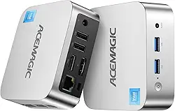 ACEMAGIC N150 Vista Mini Pc V1, Twin Lake N150 (Beat N100/N95, Até 3,6 Ghz), 16 Gb Ddr4 Ram 512 Ssd Mini Computadores, 11 Pro Desktop 4K Dual Display/Hdmi/Wifi/Bt/Lan Para Casa/Escritório