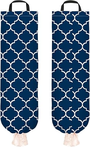 Plastic Bag Holder, 2-Pack Grocery Bag Organizer Holder, Reusable Wall Mounted Shopping BagTrash Bag Storage Dispenser for Home Kitchen Car (Blue disponible en Yaxa Venezuela