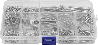 Guitar Screws Kit for Electric Guitar Bridge, Pickup, Pickguard, Tuner, Switch, Neck Plate, 254 Pieces Guitar DIY Kit with A Elbow Tweezers (9 Types, Sliver)