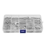 Cheerock Guitar Screws Kit for Electric Guitar Bridge, Pickup, Pickguard, Tuner, Switch, Neck Plate, 254 Pieces Guitar DIY Kit with A Elbow Tweezers (9 Types, Sliver)