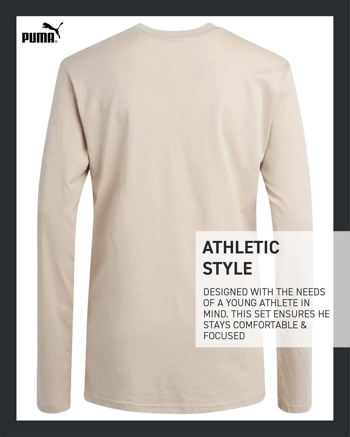 PUMA Boys' Long Sleeve Athletic Crewneck T-Shirt - Image 4