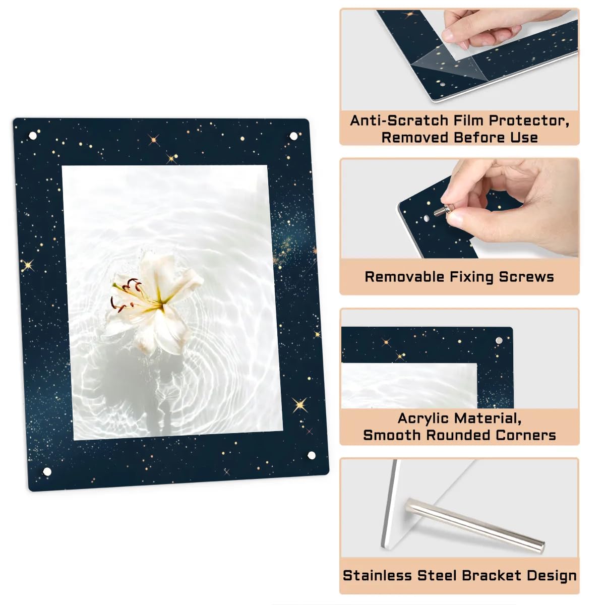 Amazon.com - 8X10 Picture Frame, Celestial Starry Sky Acrylic