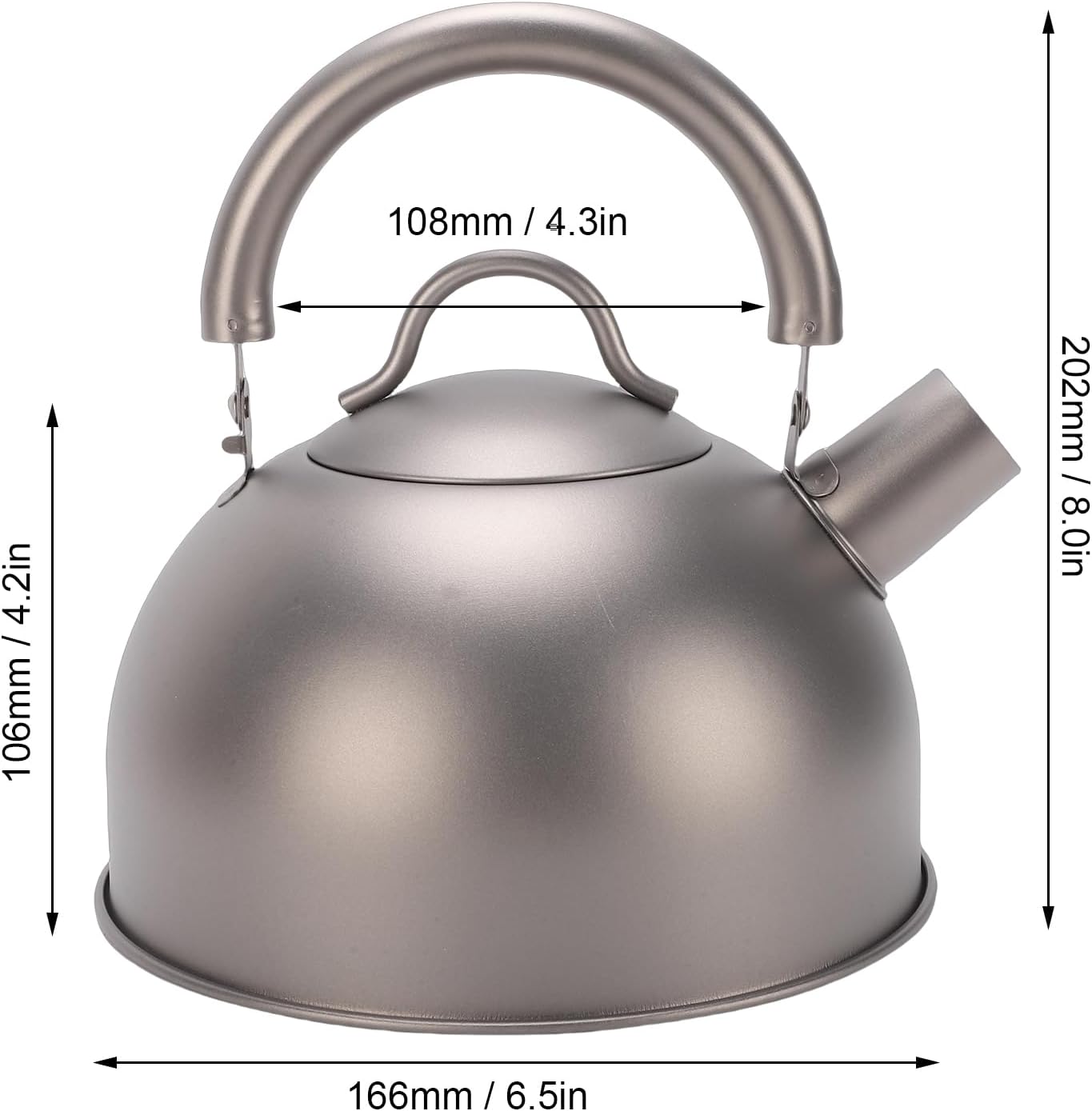 Luocute 1.2L Camping Kettle, Ti Portable Lightweight Tea Coffee Pot, Rustproof Sturdy Compact, with Folding Handle, for Outdoor Hiking Backpacking Picnic